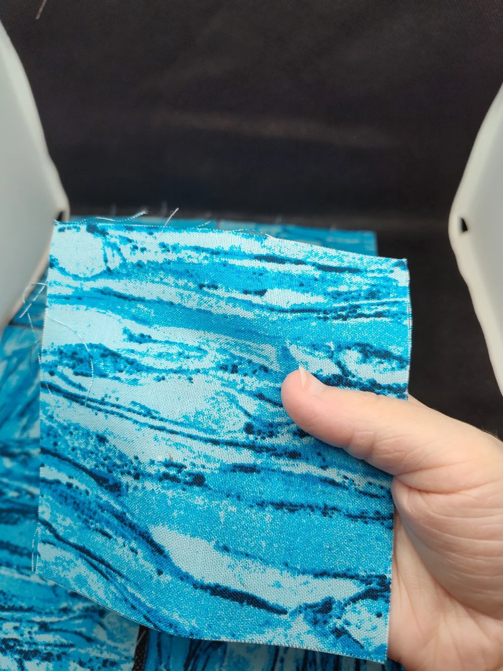7 4.50 INCH BLUE Marble Waves Cotton Fabric SQUARES